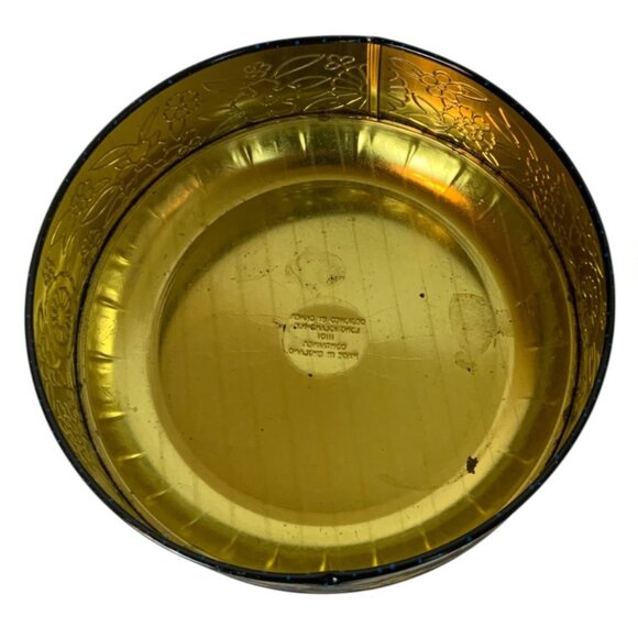 Vintage Daher Enameled Floral Tin Biscuit Box Round Decorative Design England - Picture 6 of 6